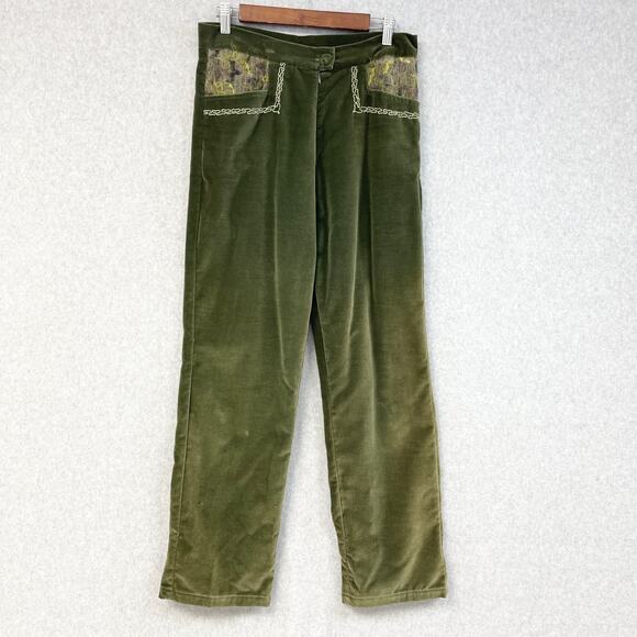 Audrey Elizabeth Velvet Pant Set Womens Medium Patchwork Woodsy Goblincore 70s‎ - Picture 13 of 16